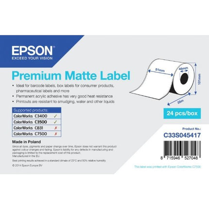 Epson Premium Matte Labelrol | 51 mm x 35 m