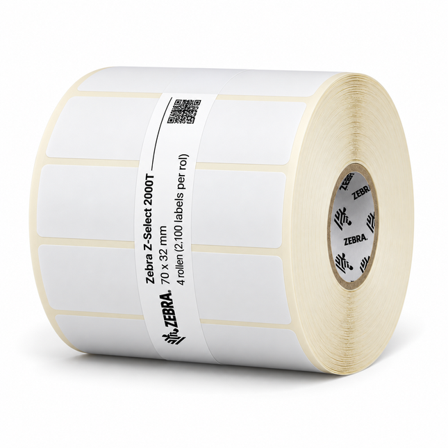 Zebra Z-Select 2000T | 70x32mm | 4 rouleaux (2 100 étiquettes par rouleau)