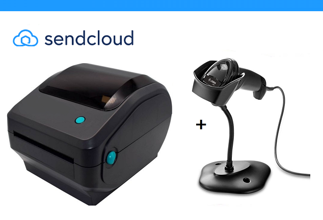 Choisissez ici le nombre d'étiquettes d'expédition / EL-1180 Imprimante d’étiquettes avec USB=Wifi - € 120,- / Zebra DS2208 avec câble USB et support - € 105,-